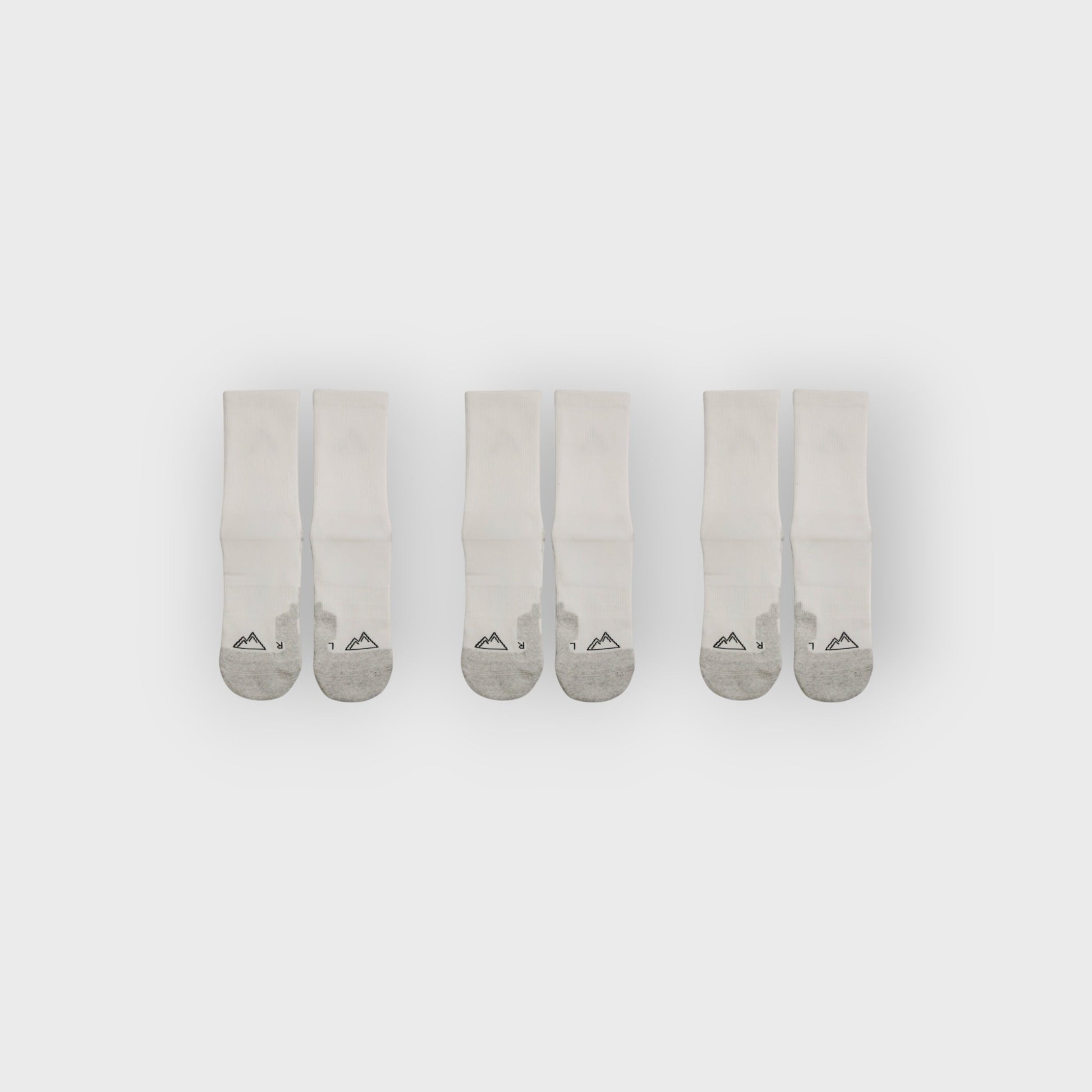3x Pairs Crew Socks - White