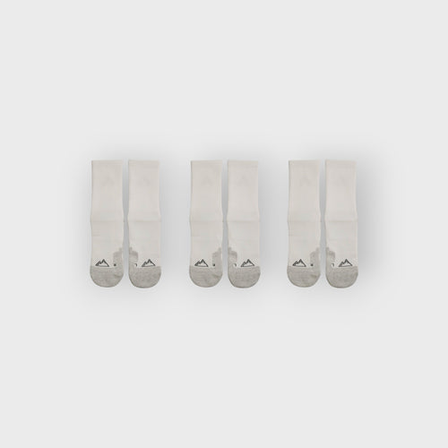 3x Pairs Crew Socks - White