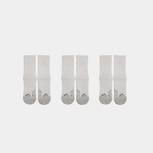 3x Pairs Crew Socks - White