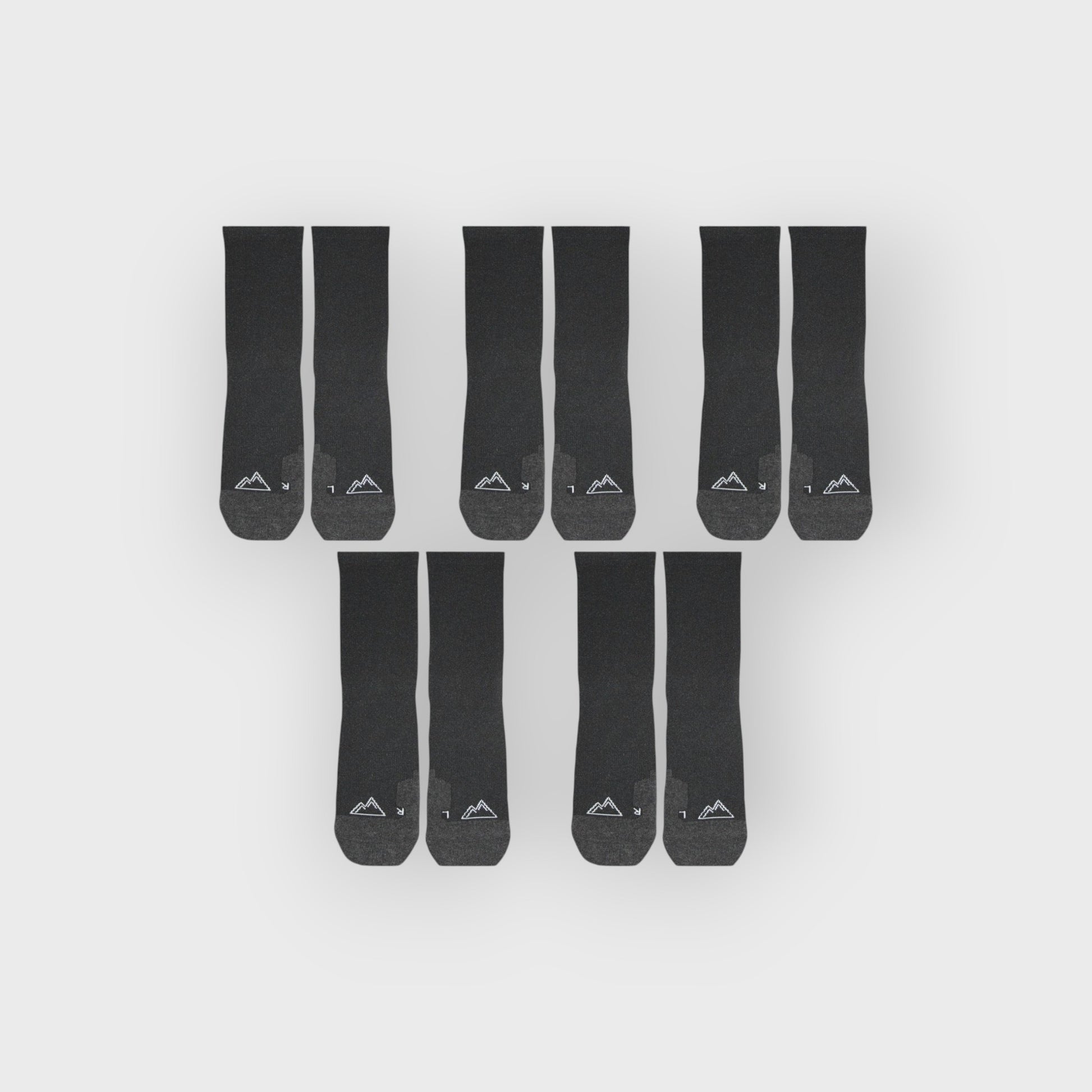 5x Pairs Crew Socks - Black