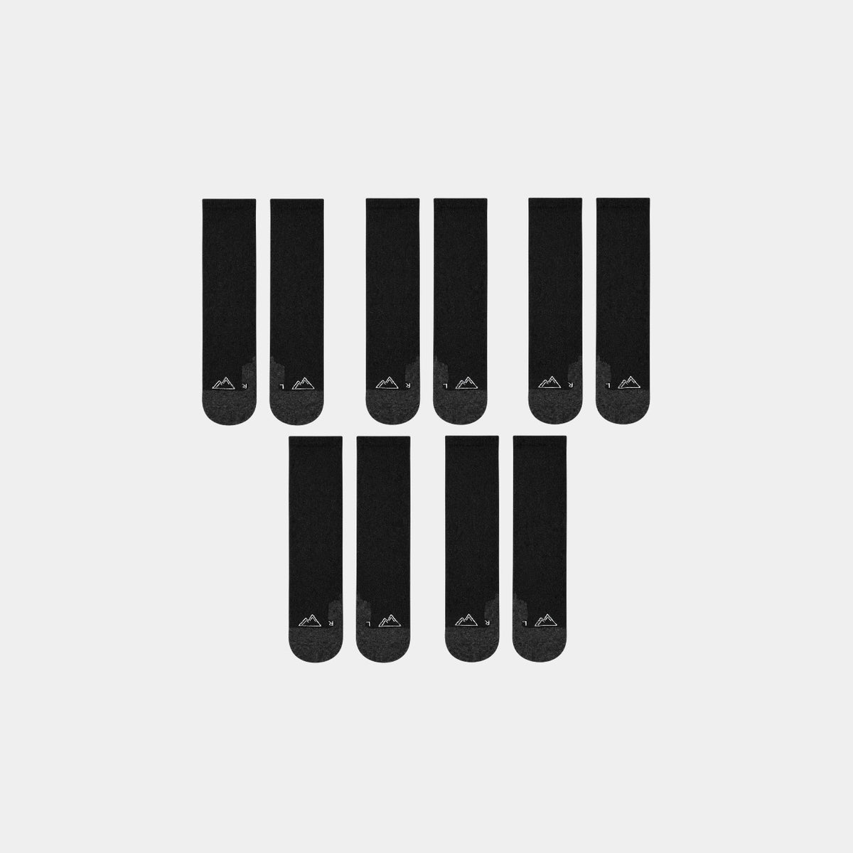 5x Pairs Crew Socks - Black