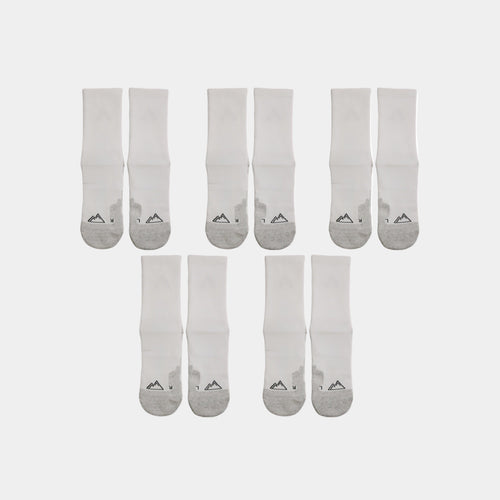 5x Pairs Crew Socks - White