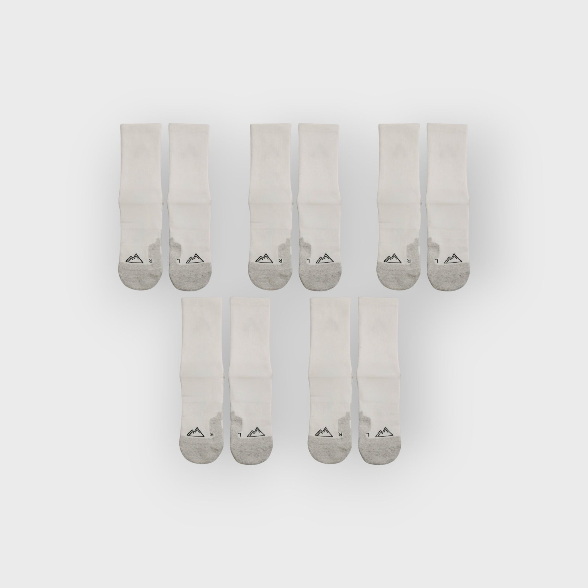 5x Pairs Crew Socks - White