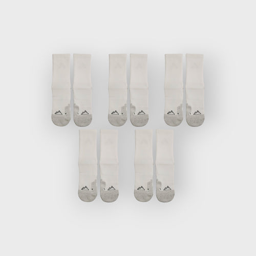 5x Pairs Crew Socks - White