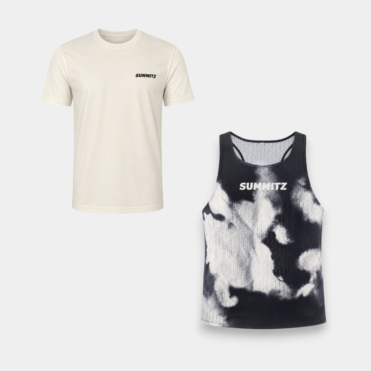 Performance Tee & Aeris Flow Vest - White & Charcoal Camo