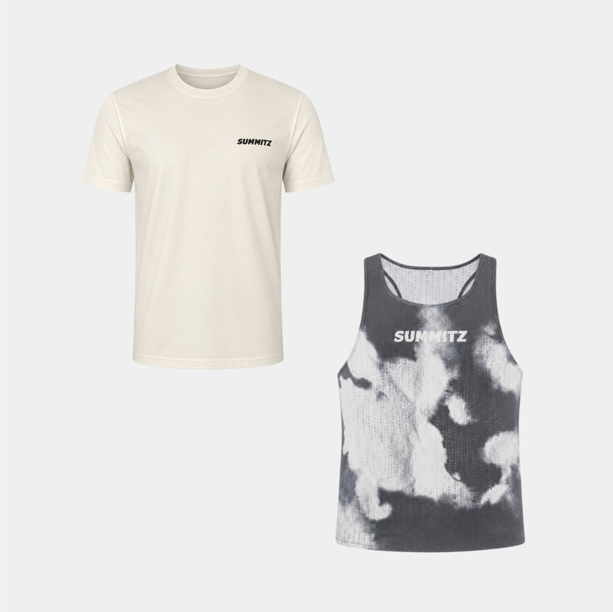Performance Tee & Aeris Flow Vest - White & Charcoal Camo