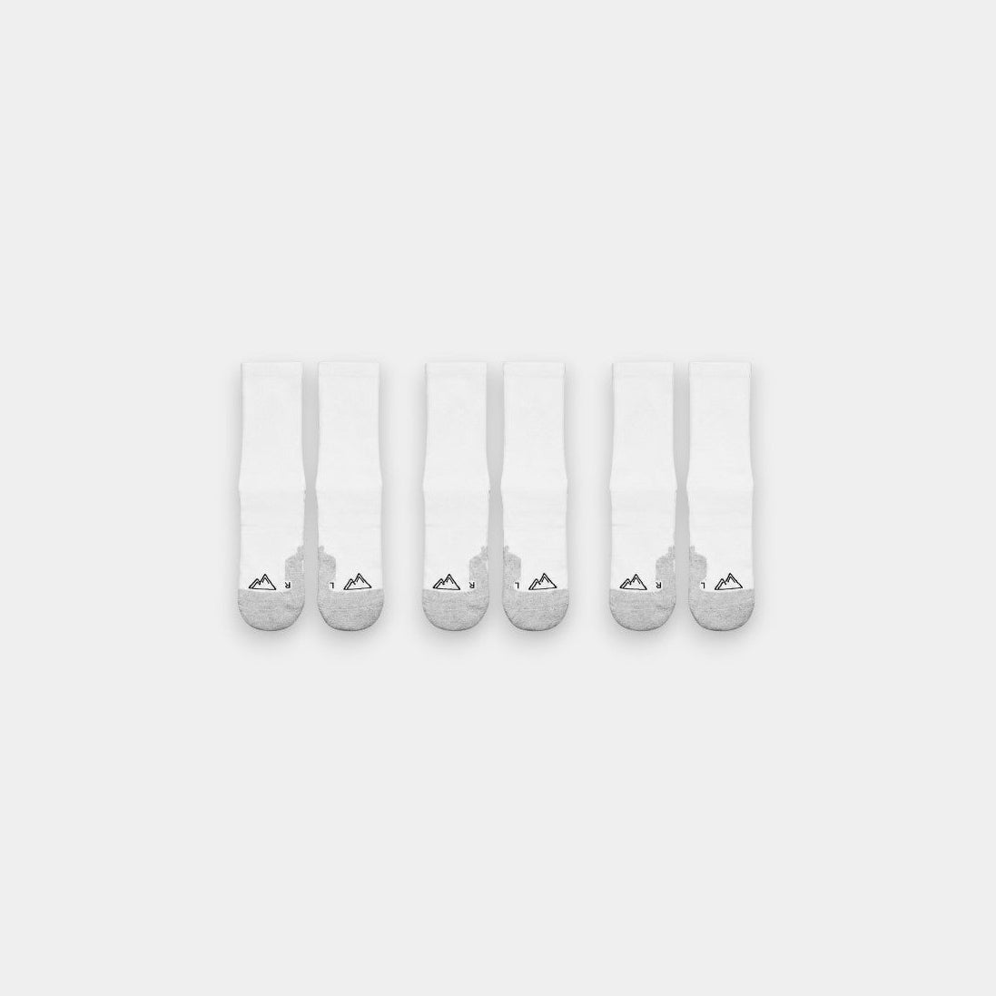 3x Pairs Crew Socks - White