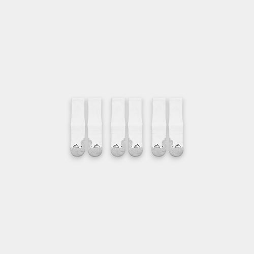3x Pairs Crew Socks - White